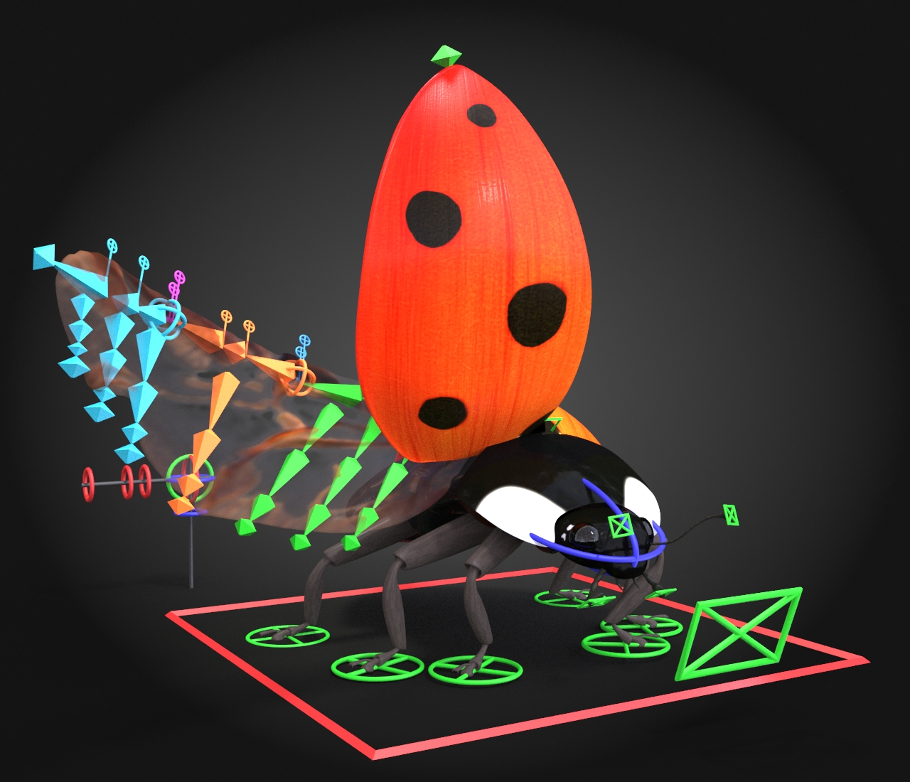 Fully rigged ladybug